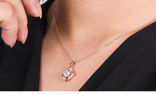 925 Silver Necklace Moissan Diamond Windmill Pendant With Chain - MYLUXURY LANE ENTERPRISE