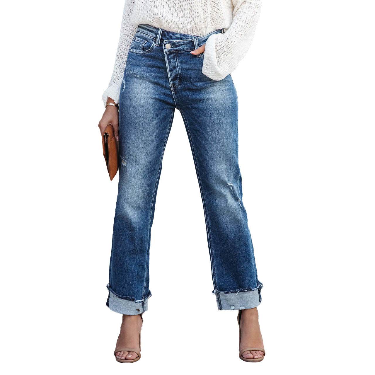 Women's Fashion Individual Casual Loose Jeans - MYLUXURY LANE ENTERPRISE
