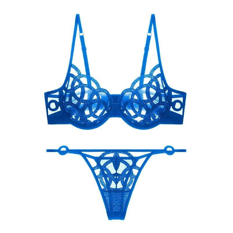 Women's Push Up Bra Ultra-thin Breathable Mesh Embroidery Bra Set - MYLUXURY LANE ENTERPRISE