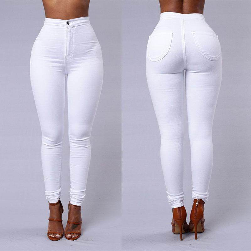 Casual Pants For Women High Waist Stretch Slim Trouser Skinny Candy Color Jeans - MYLUXURY LANE ENTERPRISE