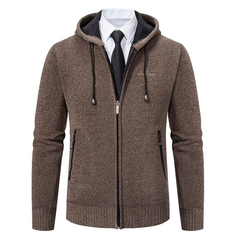 Men's Solid Color Sweater Cardigan Knitted Coat - MYLUXURY LANE ENTERPRISE