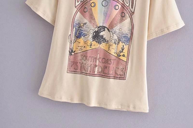 Rainbow Letters Print Loose Women's T-Shirt Top - MYLUXURY LANE ENTERPRISE