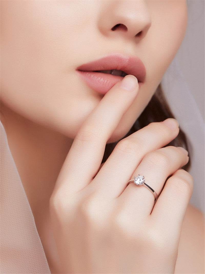 Half Of The Country Simulation Small Diamond Wedding Ring - MYLUXURY LANE ENTERPRISE