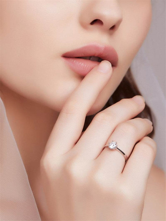 Half Of The Country Simulation Small Diamond Wedding Ring - MYLUXURY LANE ENTERPRISE