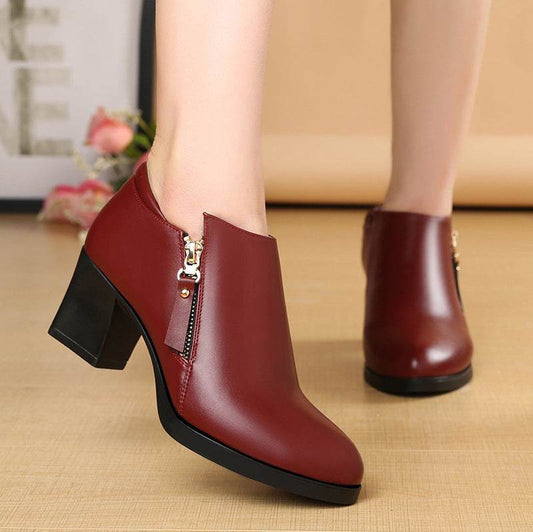 Fashion Personality Autumn Soft Leather Ladies Shoes - MYLUXURY LANE ENTERPRISE