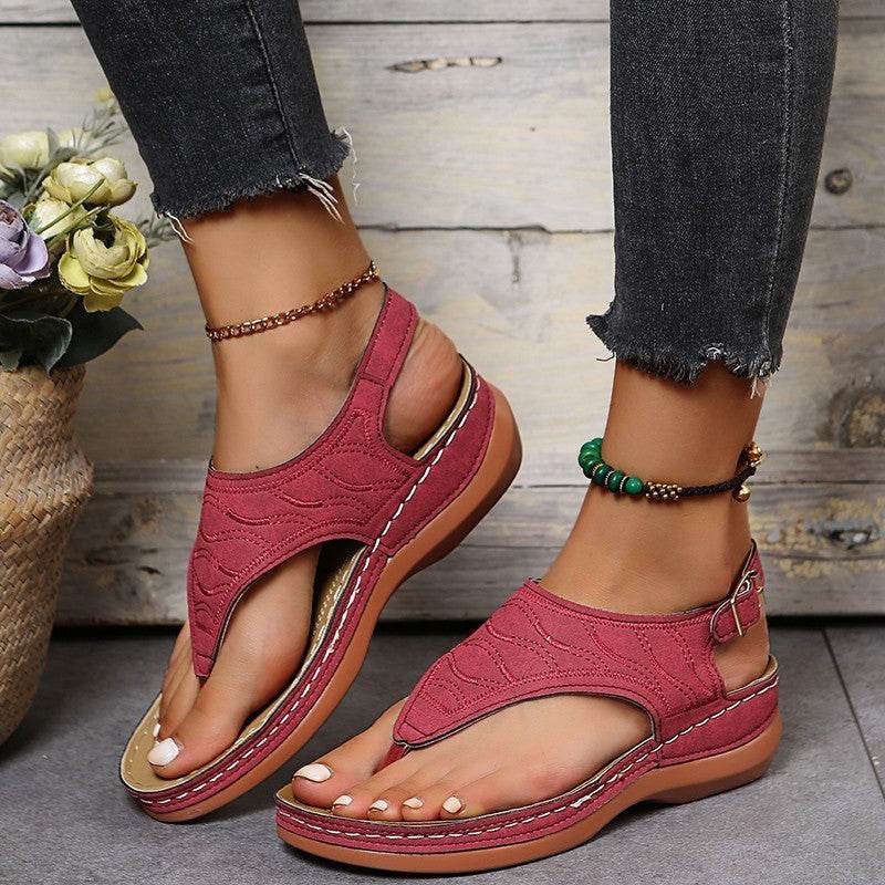 Summer Shoes Roman Retro Style Clip Toe Sandals Women Ankle Buckle Shoes - MYLUXURY LANE ENTERPRISE