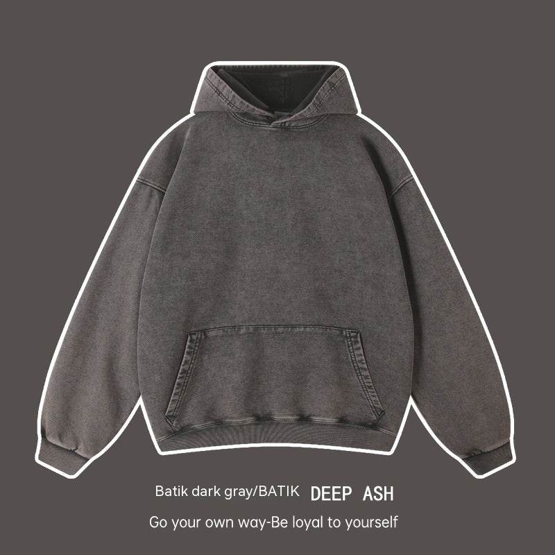 Vintage Batik Worn Looking Washed-out Trendy Brand Pullover Hooded Sweater - MYLUXURY LANE ENTERPRISE