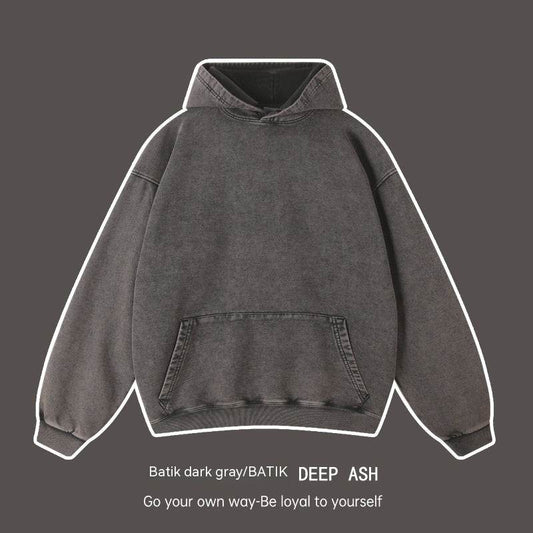 Vintage Batik Worn Looking Washed-out Trendy Brand Pullover Hooded Sweater - MYLUXURY LANE ENTERPRISE