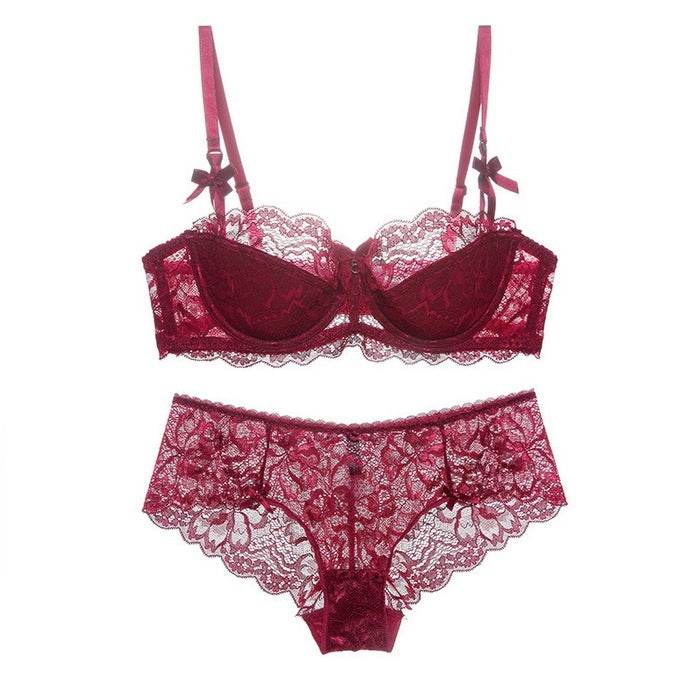 Side Women's Underwear Half Cup Bra Set - MYLUXURY LANE ENTERPRISE