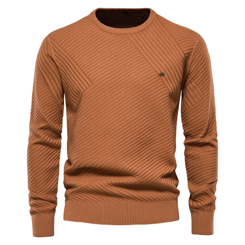 Men's Fashion Casual Round Neck Pullover Sweater - MYLUXURY LANE ENTERPRISE