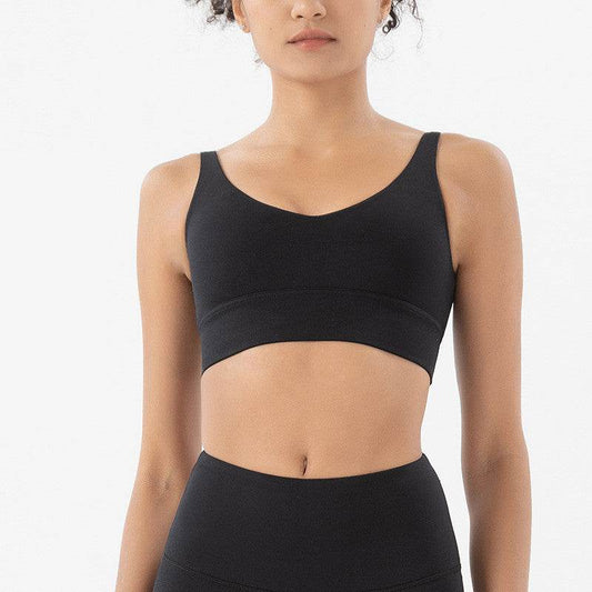 Double-sided Brushed Deep V Beautiful Back Sports Bra - MYLUXURY LANE ENTERPRISE