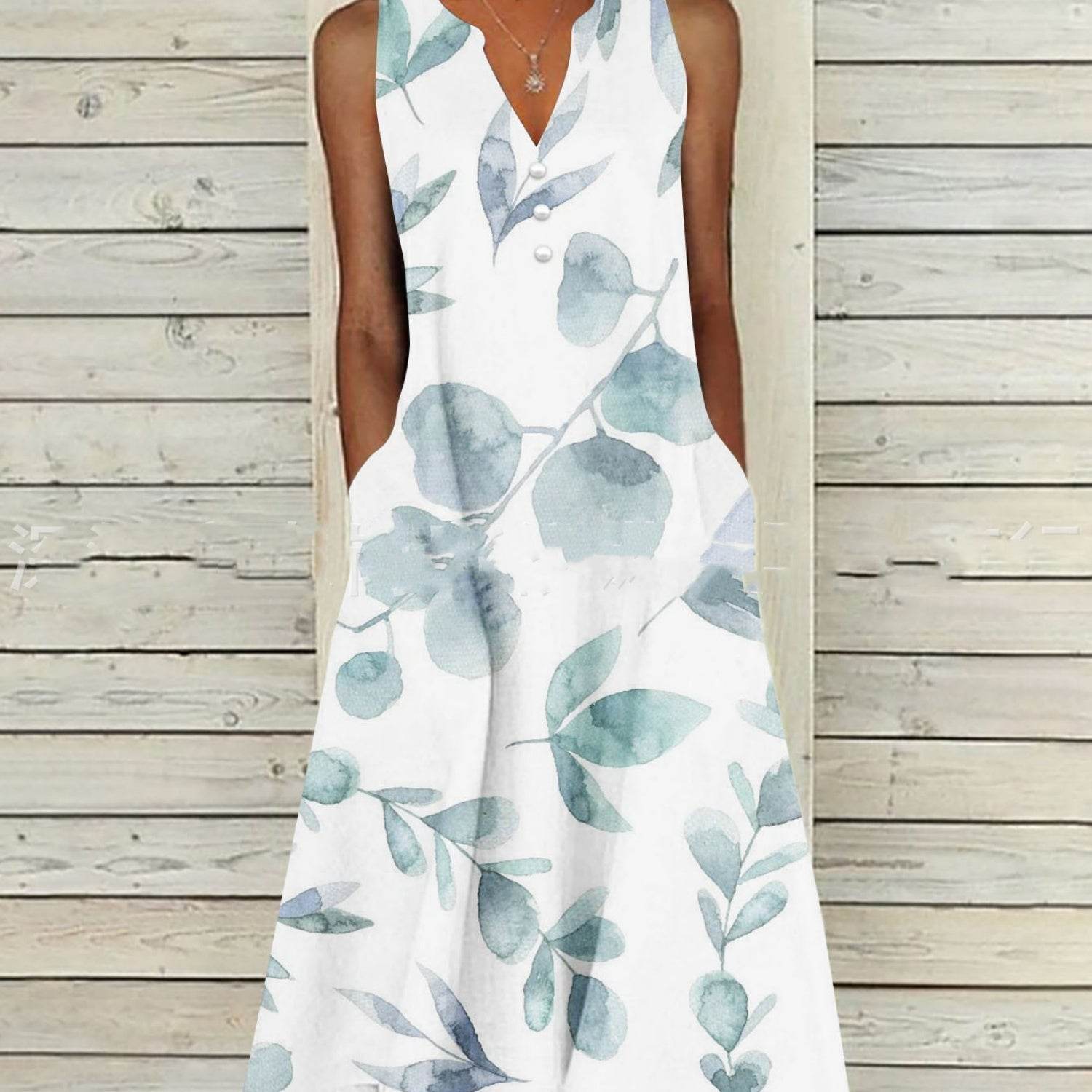 Ladies Sleeveless Printed Long Dress - MYLUXURY LANE ENTERPRISE