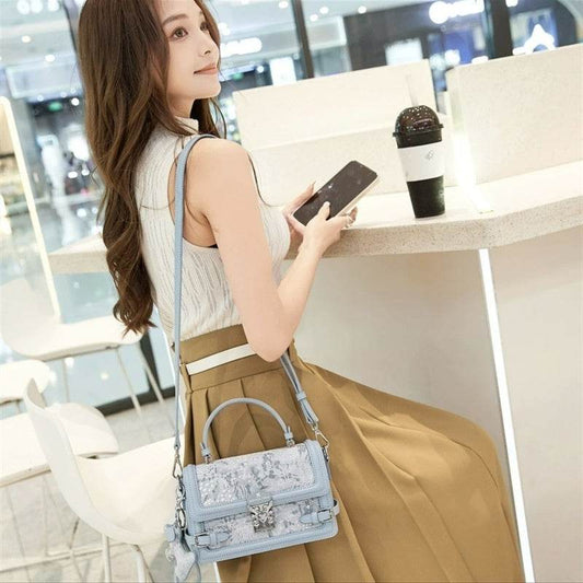 High-grade Lock Embroidered Square Versatile Fashion Shoulder Messenger Bag - MYLUXURY LANE ENTERPRISE