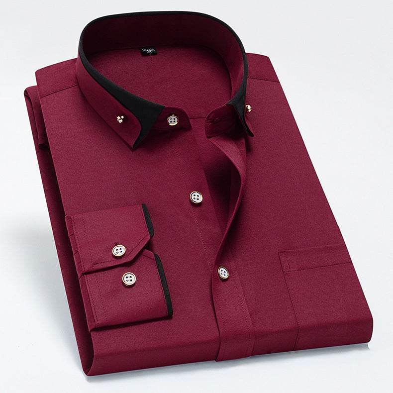 Men's Stretch Long Sleeve Shirt Casual And Comfortable Non-ironing - MYLUXURY LANE ENTERPRISE