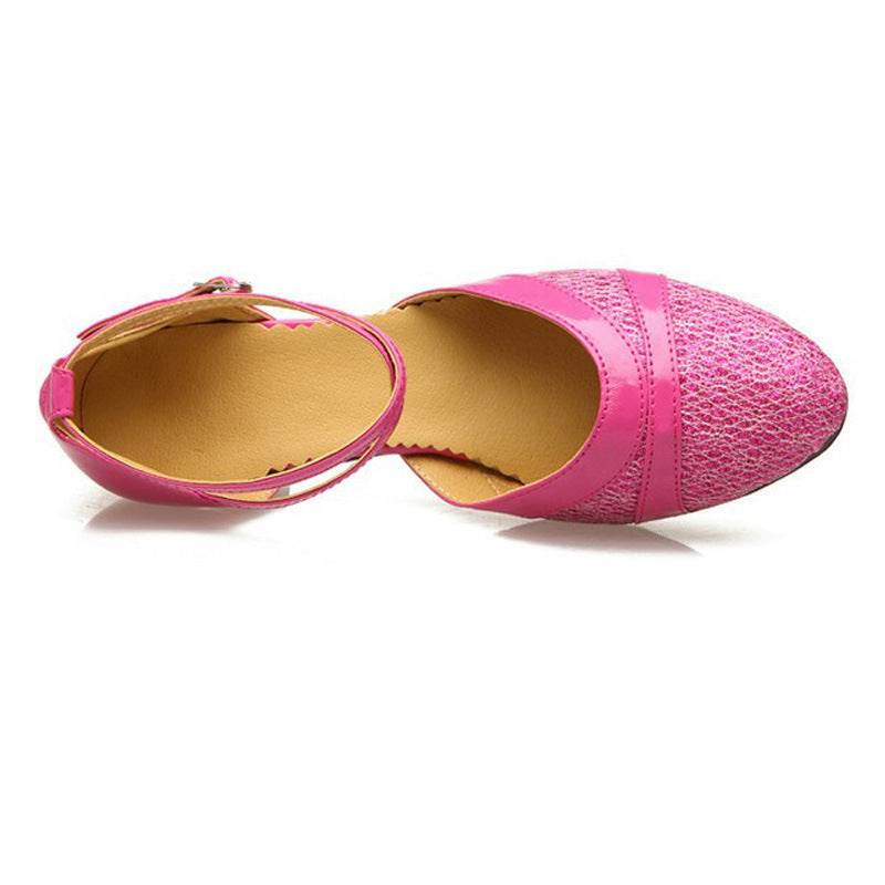 Women's Toe-covered Mid Heel Soft Bottom Dancing Shoes - MYLUXURY LANE ENTERPRISE