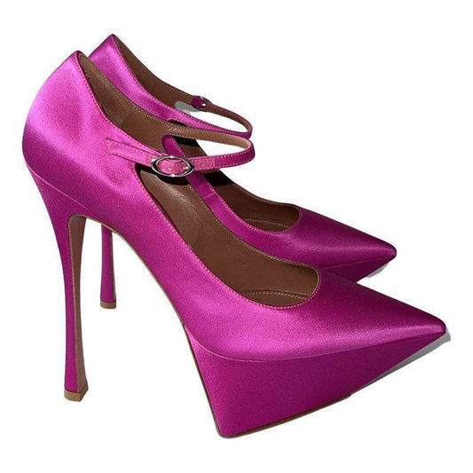 Pointed Toe Plus Size Stiletto Thick Platform Fashion High Heels - MYLUXURY LANE ENTERPRISE