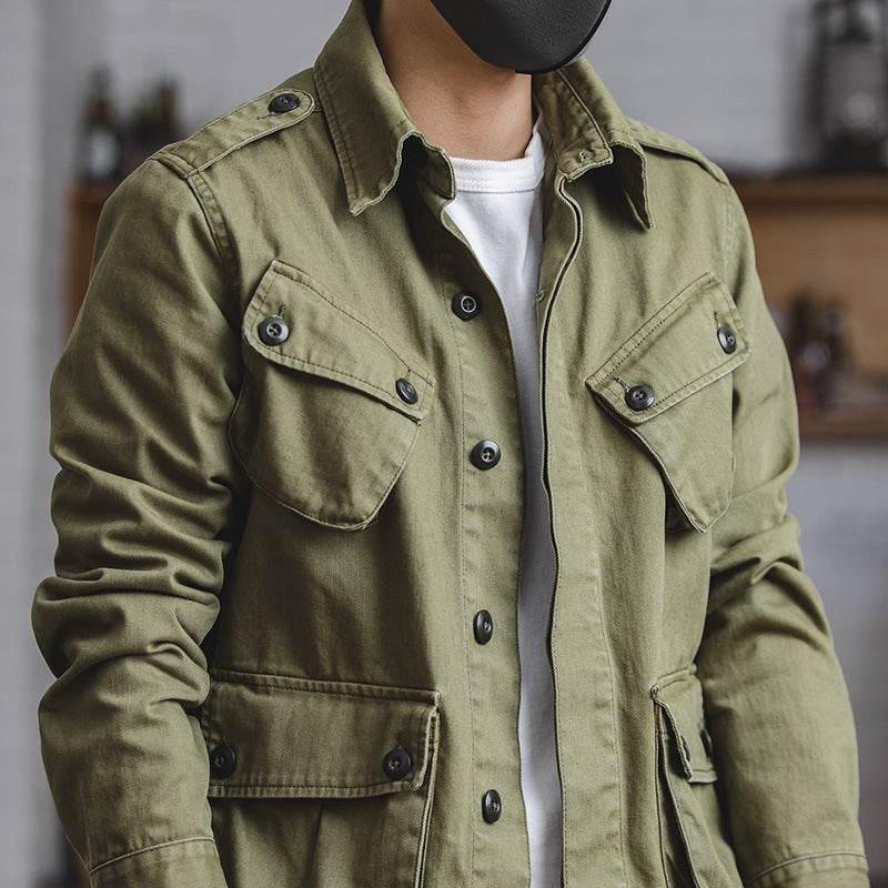 American Retro Heavy Washed Overalls Coat Design Fashion Brand Multi-pocket - MYLUXURY LANE ENTERPRISE