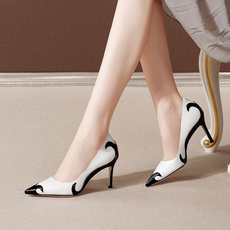 Women's Korean-style Fashionable Pointed Low-cut Stiletto Heel Slip-on High Heels - MYLUXURY LANE ENTERPRISE