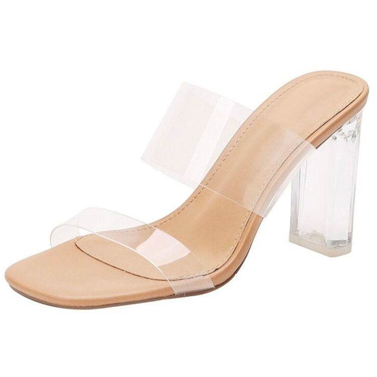 Sheepskin Transparent High Heels Women Sandals Summer - MYLUXURY LANE ENTERPRISE