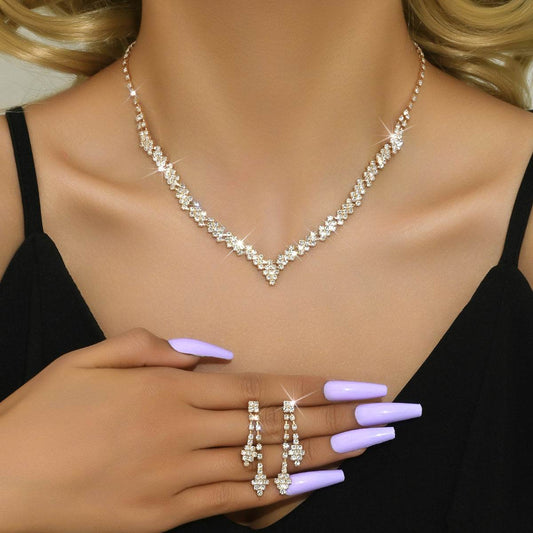 Bridal Jewelry Wedding Hair Accessories Accessories Necklace And Earrings Suite Women - MYLUXURY LANE ENTERPRISE