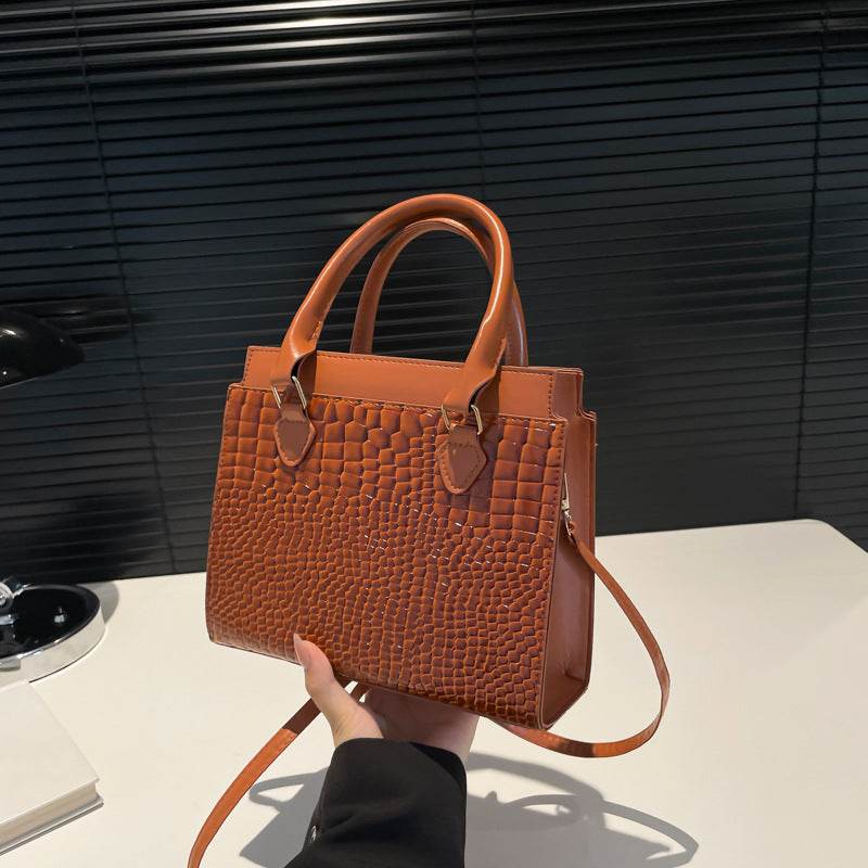 Large-capacity Textured Commuter Tote Pattern Shoulder Messenger Bag - MYLUXURY LANE ENTERPRISE