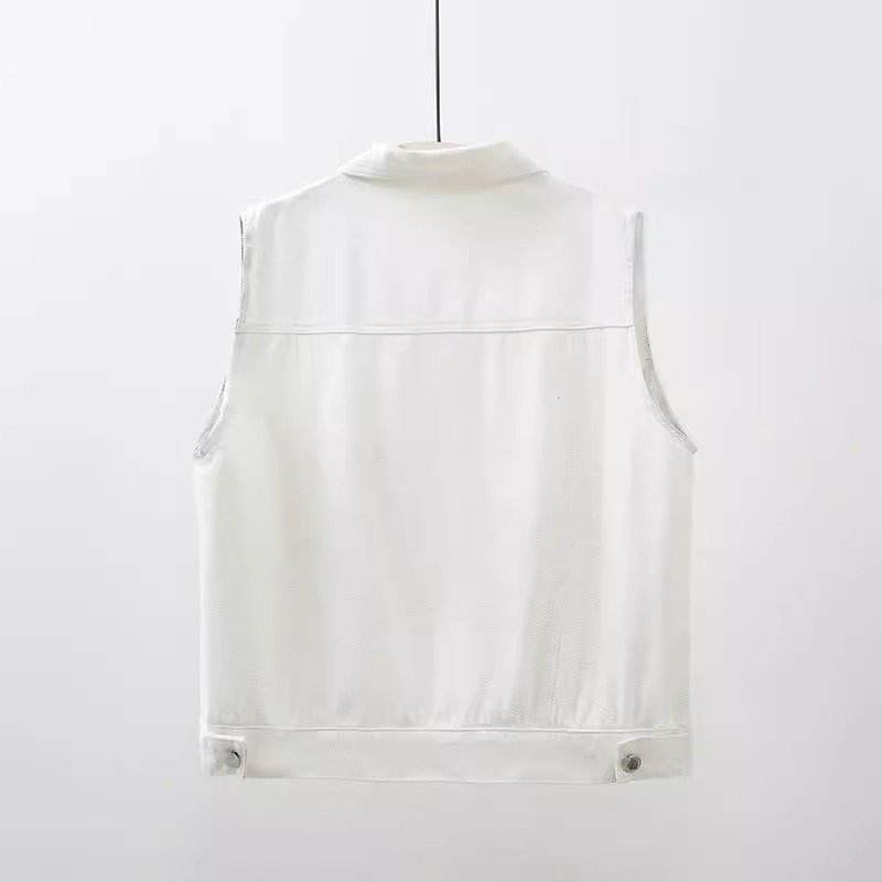 Women's Color Denim Waistcoat Vest Short - MYLUXURY LANE ENTERPRISE