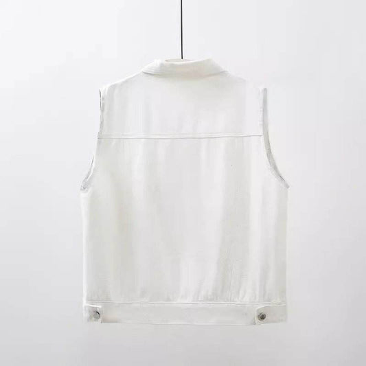 Women's Color Denim Waistcoat Vest Short - MYLUXURY LANE ENTERPRISE