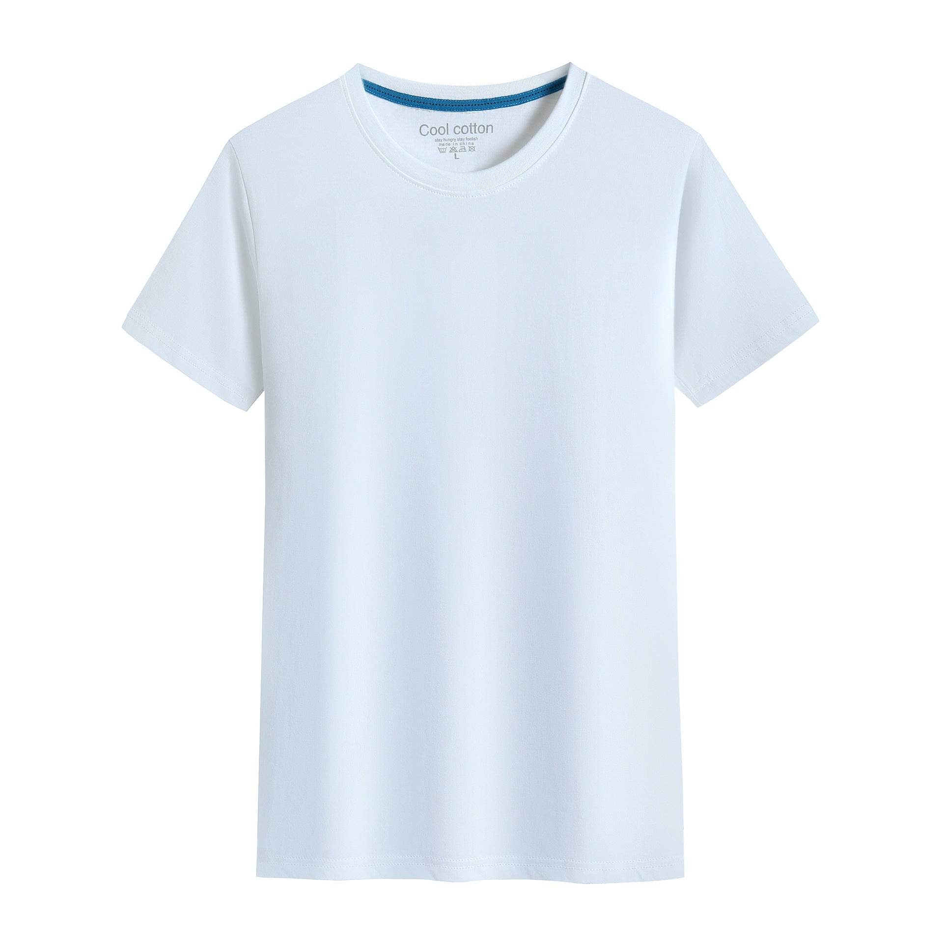Cotton Blank With No Printed Patterns Round Neck Short T-shirt - MYLUXURY LANE ENTERPRISE