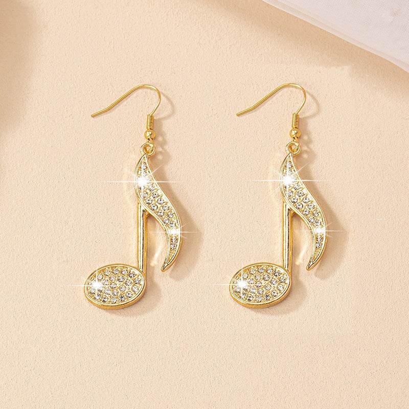 Female Gemstone Note Exaggerated Personality Earrings - MYLUXURY LANE ENTERPRISE