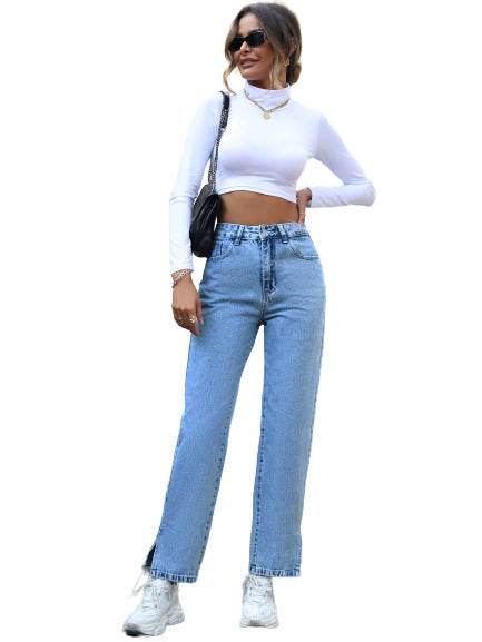 Women's New Straight Simple High Waist Trousers - MYLUXURY LANE ENTERPRISE