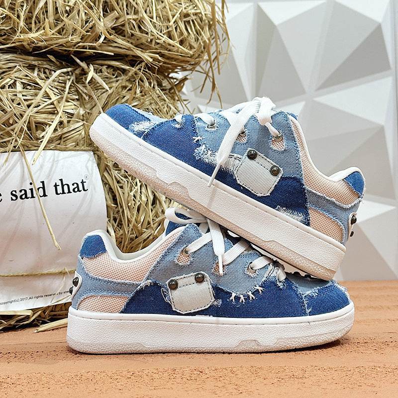 Denim Canvas Cold Glue Bread Shoes - MYLUXURY LANE ENTERPRISE