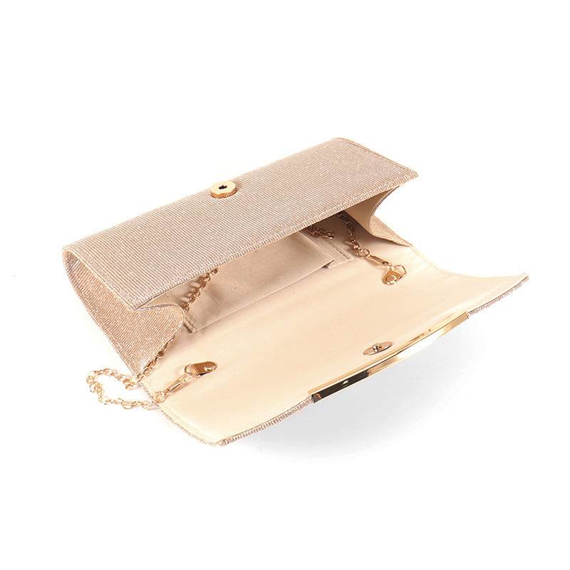 Ladies Dinner Bag Solid Color Flap Chain Crossbody Bag - MYLUXURY LANE ENTERPRISE