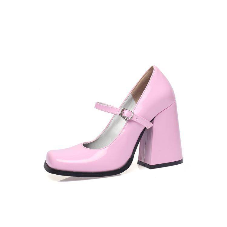 White Vintage Mary Jane Shoes High Heels Thick Soles - MYLUXURY LANE ENTERPRISE