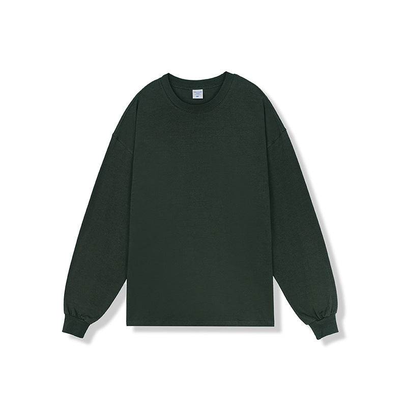 280g Solid Color Heavy Cotton Loose Basic Style Bottoming Long Sleeve T-shirt - MYLUXURY LANE ENTERPRISE