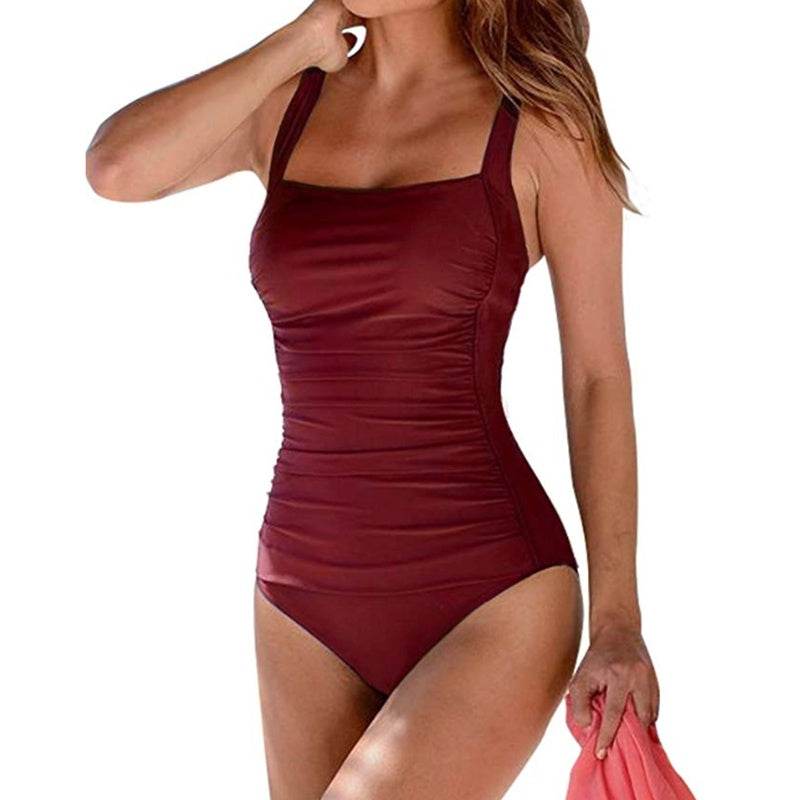Women's swimwear with solid shoulder straps - MYLUXURY LANE ENTERPRISE