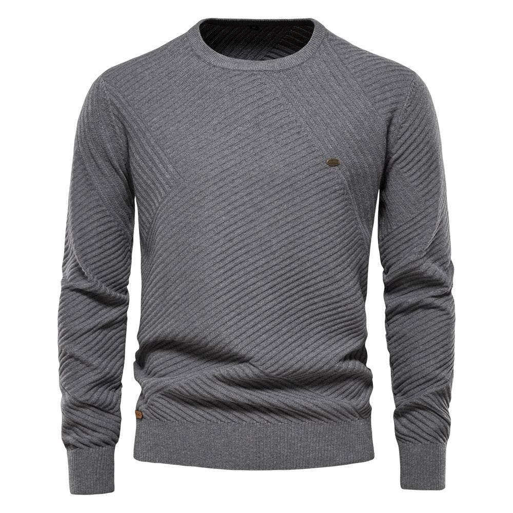 Men's Fashion Casual Round Neck Pullover Sweater - MYLUXURY LANE ENTERPRISE