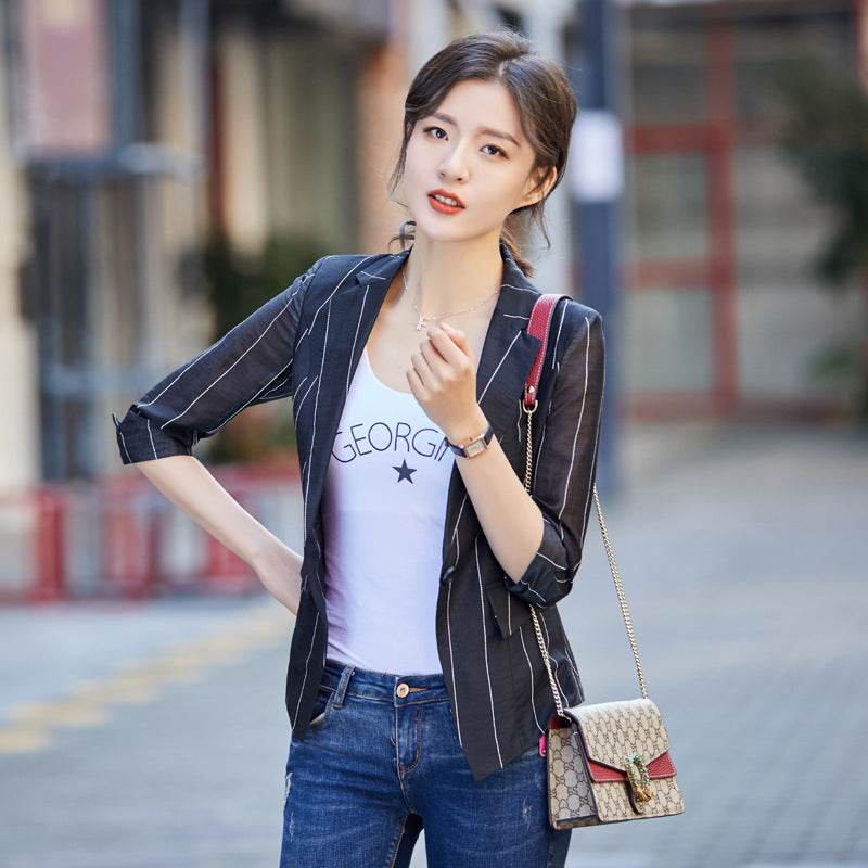 Short Draping Internet Popular Stripes Suit - MYLUXURY LANE ENTERPRISE