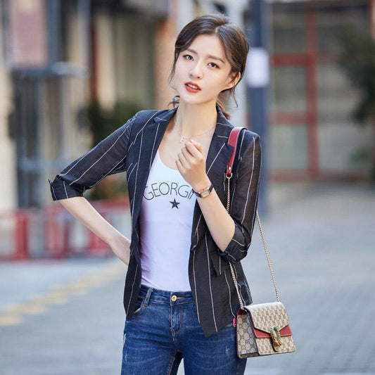 Short Draping Internet Popular Stripes Suit - MYLUXURY LANE ENTERPRISE