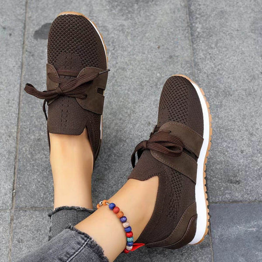 Women's Comfortable Fly Woven Mesh Lace-up Casual Shoes - MYLUXURY LANE ENTERPRISE