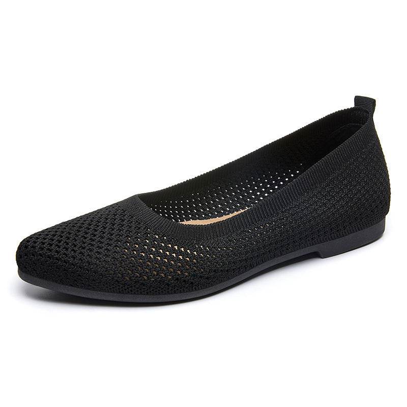 Solid Color Pointed Toe Flat Bottom Flat Heel Soft Bottom Pumps - MYLUXURY LANE ENTERPRISE