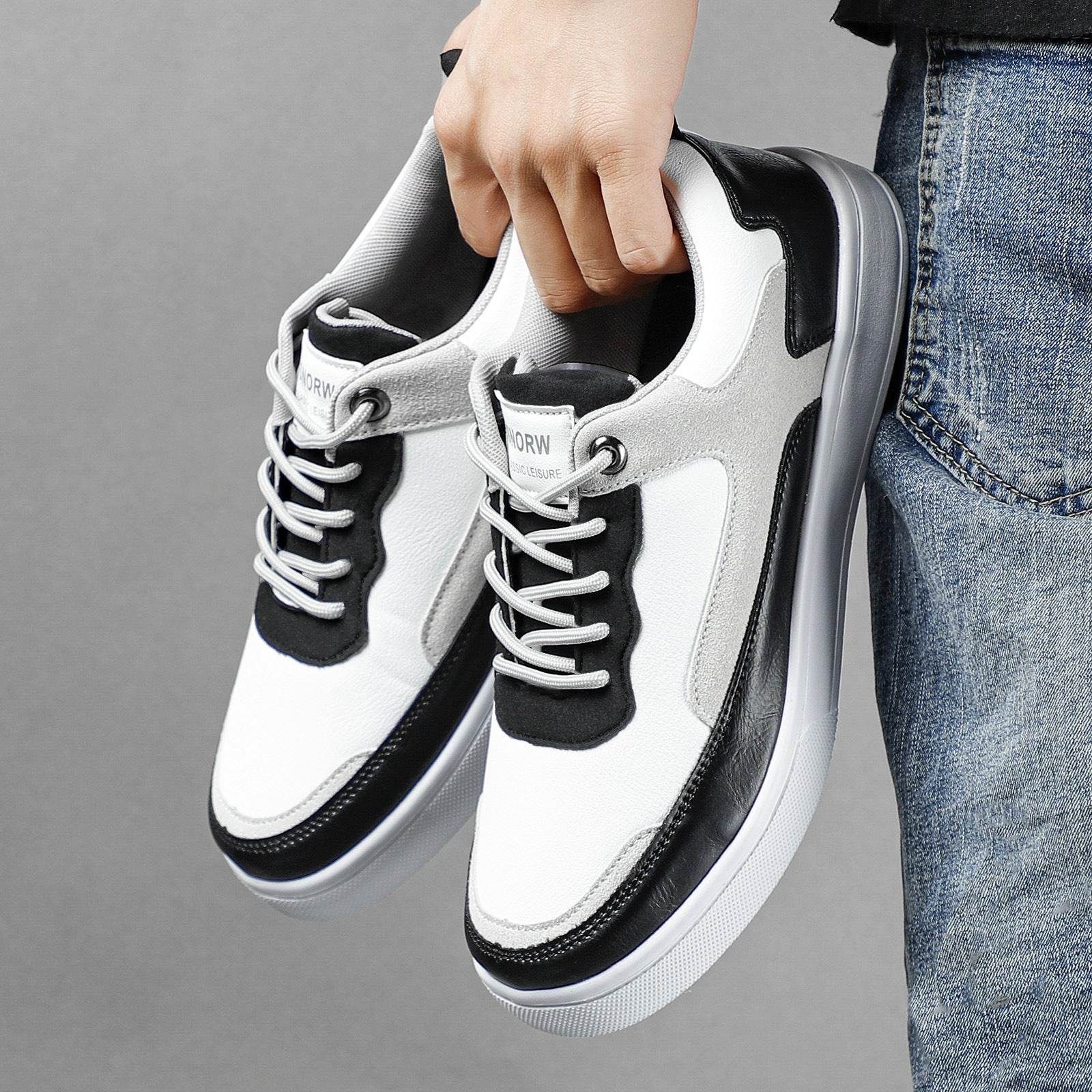 Men's Stylish And Lightweight Leather Surface Color Matching Casual Shoes - MYLUXURY LANE ENTERPRISE