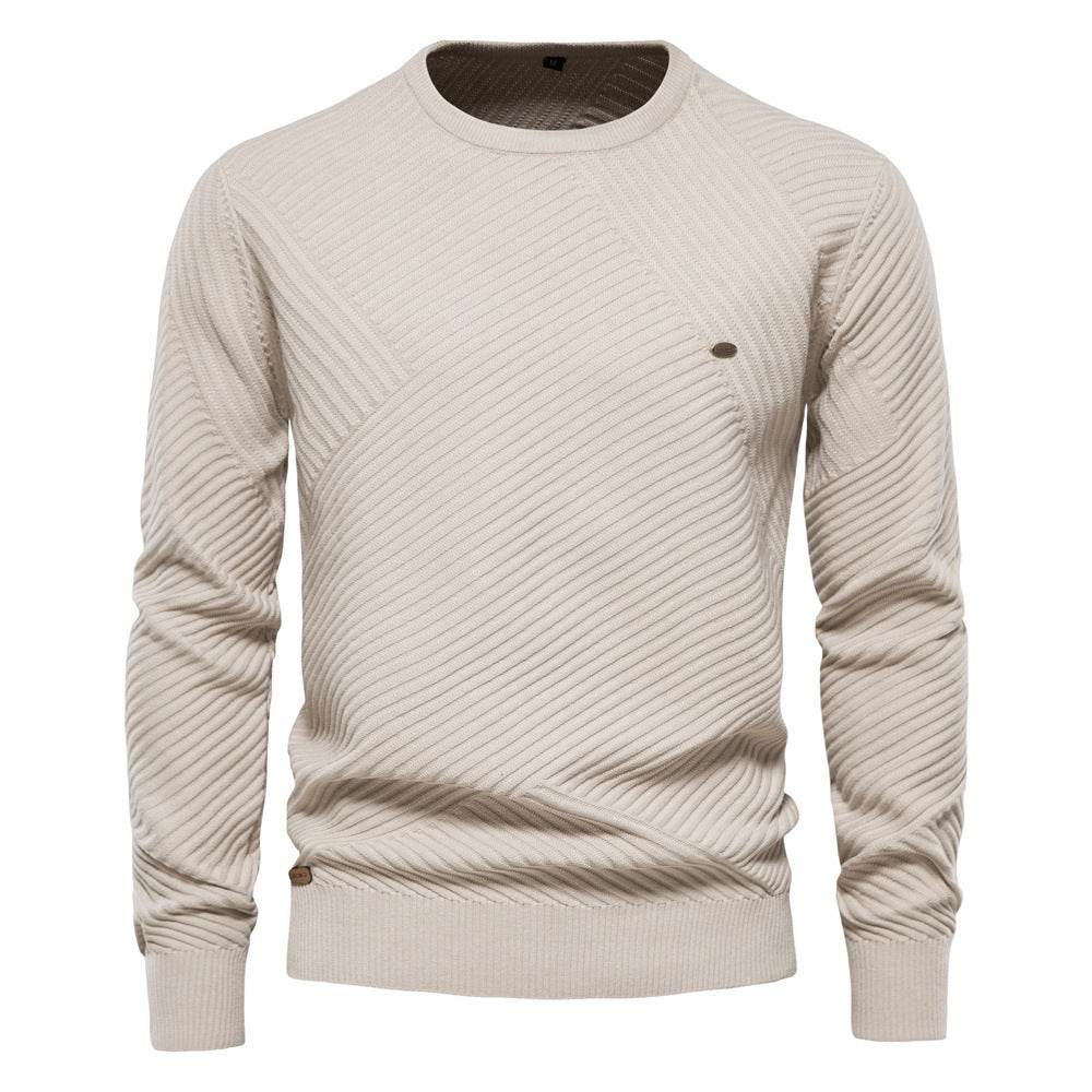 Men's Fashion Casual Round Neck Pullover Sweater - MYLUXURY LANE ENTERPRISE