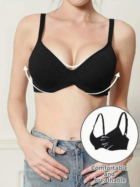 Push Up Breast Holding Thin Cup Bra With Steel Ring - MYLUXURY LANE ENTERPRISE
