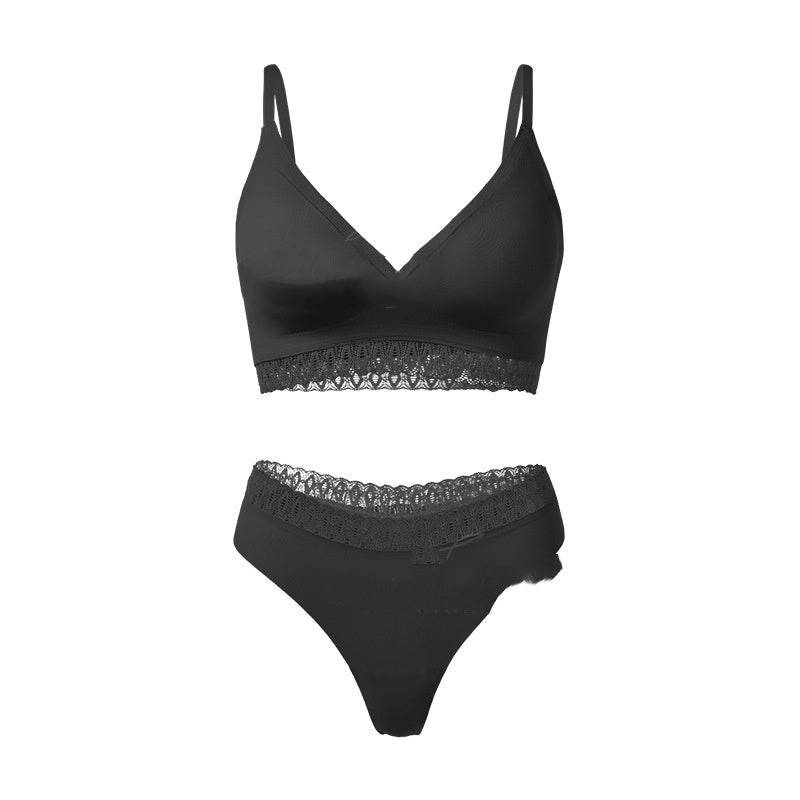 Sexy Lace Ribbon Stitching Seamless Lightweight Push-up Underwear Set - MYLUXURY LANE ENTERPRISE