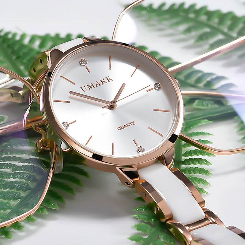 Ladies Ceramic Diamonds Waterproof Quartz Watch - MYLUXURY LANE ENTERPRISE