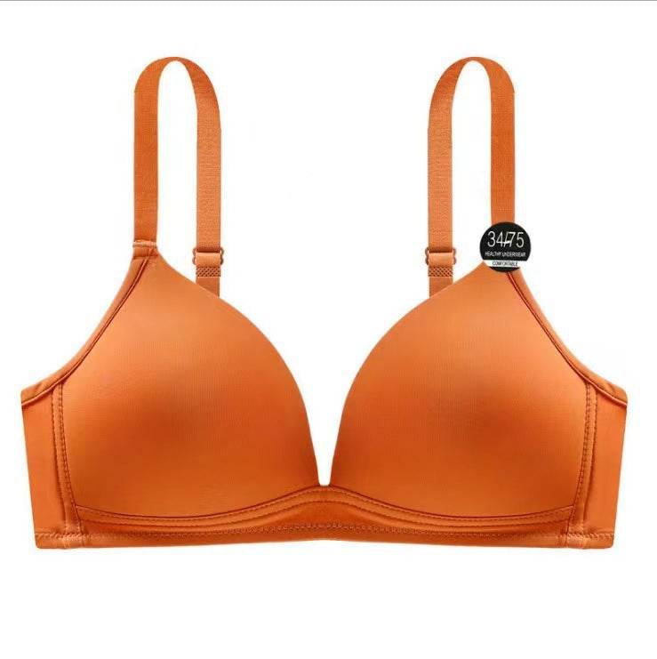 Solid Color Thin Triangle Cup Without Steel Ring Comfortable Push Up Bra - MYLUXURY LANE ENTERPRISE