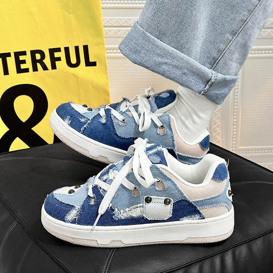 Denim Canvas Cold Glue Bread Shoes - MYLUXURY LANE ENTERPRISE