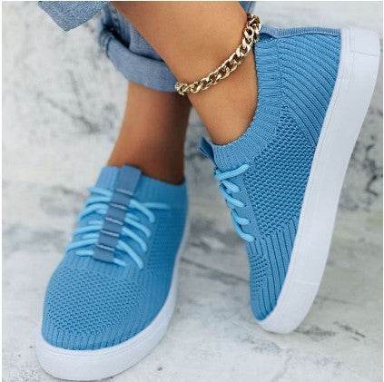 Candy-colored Flying Woven Flat Large Size Women's Casual Shoes - MYLUXURY LANE ENTERPRISE