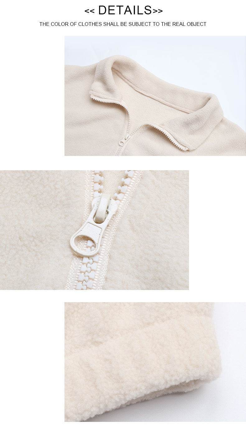Solid Color Polar Fleece Jacket Women - MYLUXURY LANE ENTERPRISE