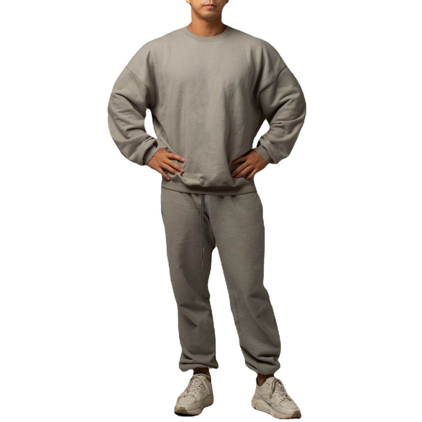 Men's Sports Leisure Running Thick Long Sleeve Hoodless Loose Embroidered Hoodie Pants - MYLUXURY LANE ENTERPRISE